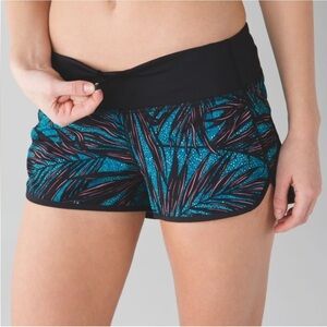 lululemon athletica Women's Teal and Black Athletic Shorts